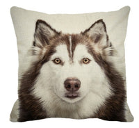 HKM-328595 Custom Funny Husky Pillowcase - 45cm x 45cm Satin Pillow Cover