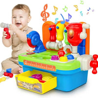 HKM-328595 Toddler Tool Bench Set with Shape Sorter and Mechanic Tools for Role Play Activities