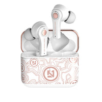 HKM-328659 True Wireless Sports Bluetooth Headset with Battery Display and Voice Control, Mono Channel, Multi-Point Connection - Available in Black and Pink White