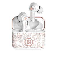 HKM-328659 True Wireless Sports Bluetooth Headset with Battery Display and Voice Control, Mono Channel, Multi-Point Connection - Available in Black and Pink White