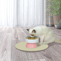 HKM-3287741 Ceramic Elevated Cat Water Bowl with Wide Mouth Design