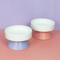 HKM-3287741 Ceramic Elevated Cat Water Bowl with Wide Mouth Design