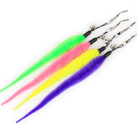 HKM-3288381 Telescopic Three-Section Cat Toy Pole with Plush Caterpillar and Feather Replacement Heads