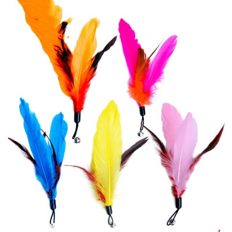 HKM-3288381 Telescopic Three-Section Cat Toy Pole with Plush Caterpillar and Feather Replacement Heads