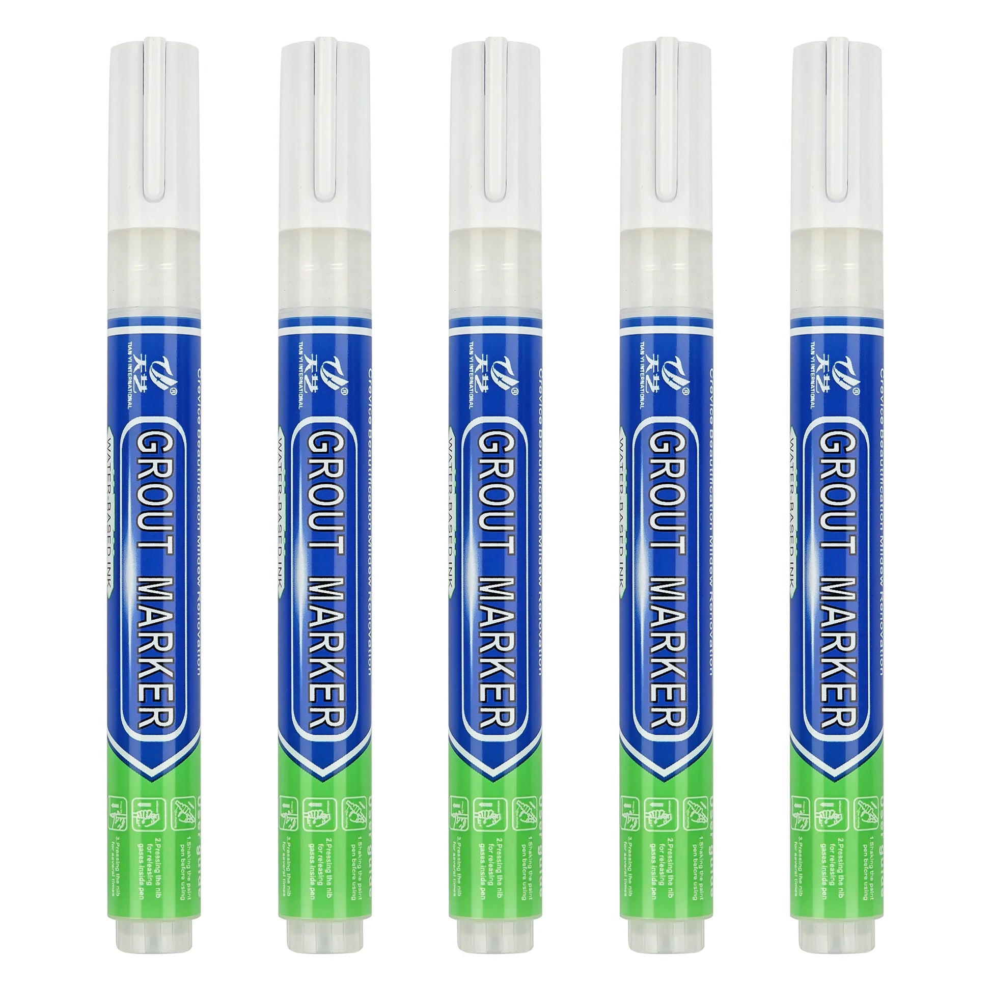 HKM-328915 Non-Toxic Water-Based Grout Marker Pen for Tile Repair in 12 Colours