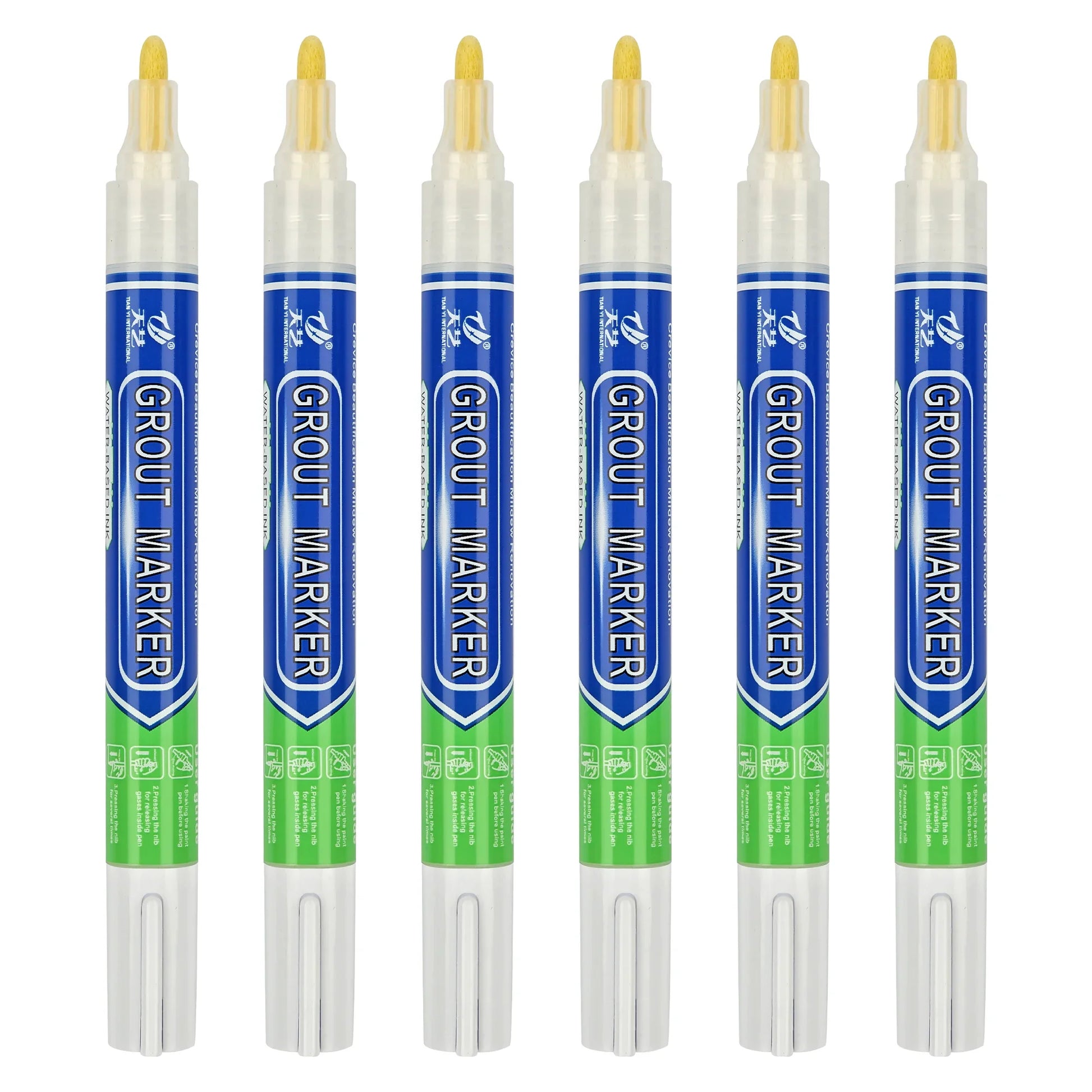 HKM-328915 Non-Toxic Water-Based Grout Marker Pen for Tile Repair in 12 Colours