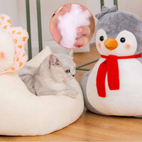 HKM-328915 Soft Cartoon Animal Cat Litter Nest – Available in Medium and Large Sizes
