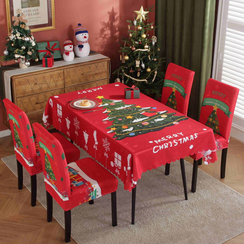 HKM-328915 Waterproof and Oil-Proof Christmas Tablecloth in Various Festive Designs and Sizes