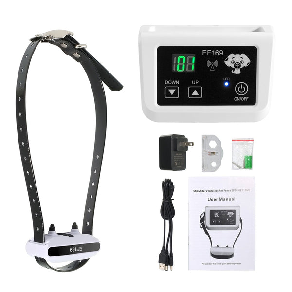 HKM-3289533 Wireless Rechargeable Electronic Pet Fence with Adjustable Signal Strength and 500m Range
