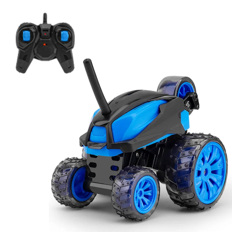 HKM-329043 Five-Wheel Stunt RC Car with 360-Degree Spins, Flip Action, Off-Road Capability, Lights, and Remote Control
