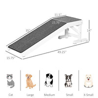 HKM-3291709 Pet Ramp with Non-Slip Carpet and Easy Access Top Platform, 49" x 16" x 14"