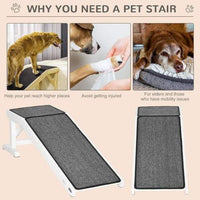 HKM-3291709 Pet Ramp with Non-Slip Carpet and Easy Access Top Platform, 49" x 16" x 14"