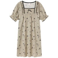 HKM-329171 New Design Plus Size Spring and Autumn Cotton Nightdress Loose Casual Pregnant Women Long Skirts