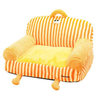 HKM-3291965 Universal Removable and Washable Pet Kennel Sofa in Orange Stripe and Coffee Ribbon Stripes