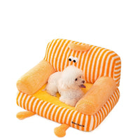 HKM-3291965 Universal Removable and Washable Pet Kennel Sofa in Orange Stripe and Coffee Ribbon Stripes