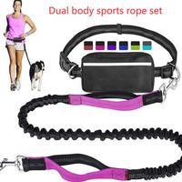 HKM-3293117 Nylon Traction Sports Rope Set for Pets ¨C Scalable Dual Body Leash in Various Colors