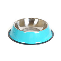HKM-3293501 Dual-Function Pet Bowl with Stainless Steel and Melamine - Non-Slip, Heat-Resistant Design