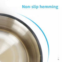 HKM-3293501 Dual-Function Pet Bowl with Stainless Steel and Melamine - Non-Slip, Heat-Resistant Design