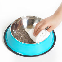 HKM-3293501 Dual-Function Pet Bowl with Stainless Steel and Melamine - Non-Slip, Heat-Resistant Design