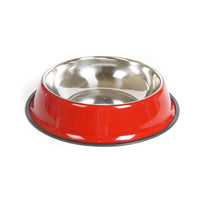 HKM-3293501 Dual-Function Pet Bowl with Stainless Steel and Melamine - Non-Slip, Heat-Resistant Design