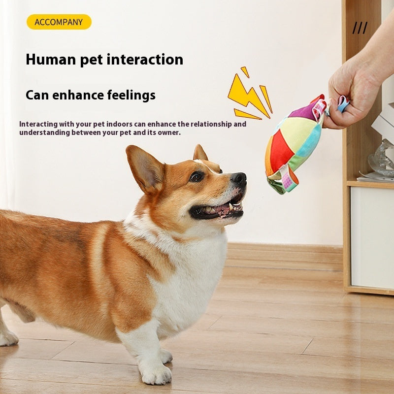 HKM-3294141 Durable Plush Dog Toy in Fun Frisbee Shapes with Squeaker, 15CM Diameter