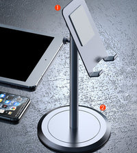 HKM-329491 Aluminum Alloy Telescopic Desktop Bracket for Mobile Phones and Tablets, Adjustable Size 4-12.9 inches