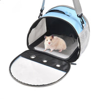 HKM-3296957 Pet Messenger Bag for Hamsters - Portable Shoulder Bag in Black, Light Blue, and Pink, Made of Oxford Cloth and PVC/Nylon
