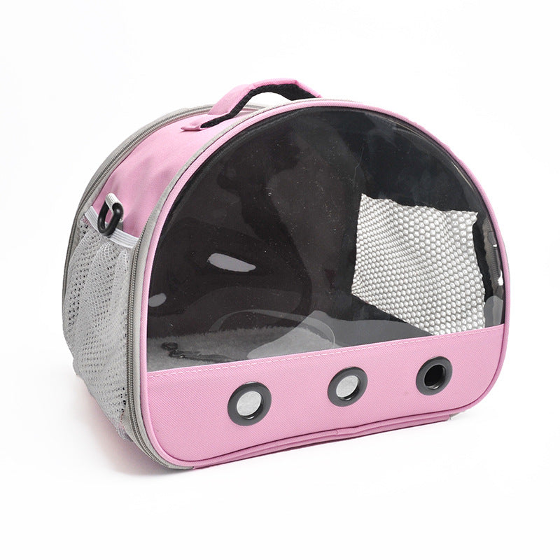 HKM-3296957 Pet Messenger Bag for Hamsters - Portable Shoulder Bag in Black, Light Blue, and Pink, Made of Oxford Cloth and PVC/Nylon