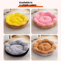 HKM-3297341 Thick Warm Rabbit Plush Round Nest Pet Bed - Detachable, Removable, Washable
