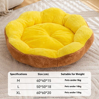 HKM-3297341 Thick Warm Rabbit Plush Round Nest Pet Bed - Detachable, Removable, Washable