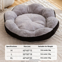 HKM-3297341 Thick Warm Rabbit Plush Round Nest Pet Bed - Detachable, Removable, Washable
