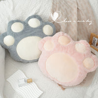 HKM-329747 Plush Cartoon Cat Claw Pillow Waist Cushion for Living Room - Pink & Grey
