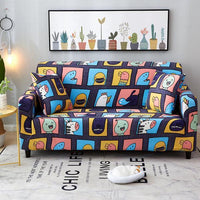 HKM-330003 Printed Polyester and Spandex Sofa Cover - Reactive Dye, Fade Resistant