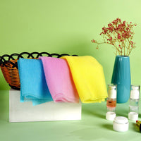HKM-330195 Exfoliating Bath Towel with Cleaning Brush for Effective Back Scrubbing