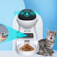 HKM-3302845 Programmable Automatic Pet Feeder with Timed Feeding and Recording Features