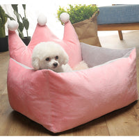 HKM-3303101 Crown-Shaped Removable & Washable Pet Bed for Small to Medium Dogs and Cats