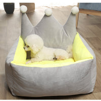 HKM-3303101 Crown-Shaped Removable & Washable Pet Bed for Small to Medium Dogs and Cats