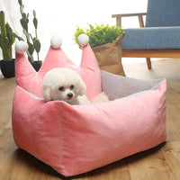 HKM-3303101 Crown-Shaped Removable & Washable Pet Bed for Small to Medium Dogs and Cats