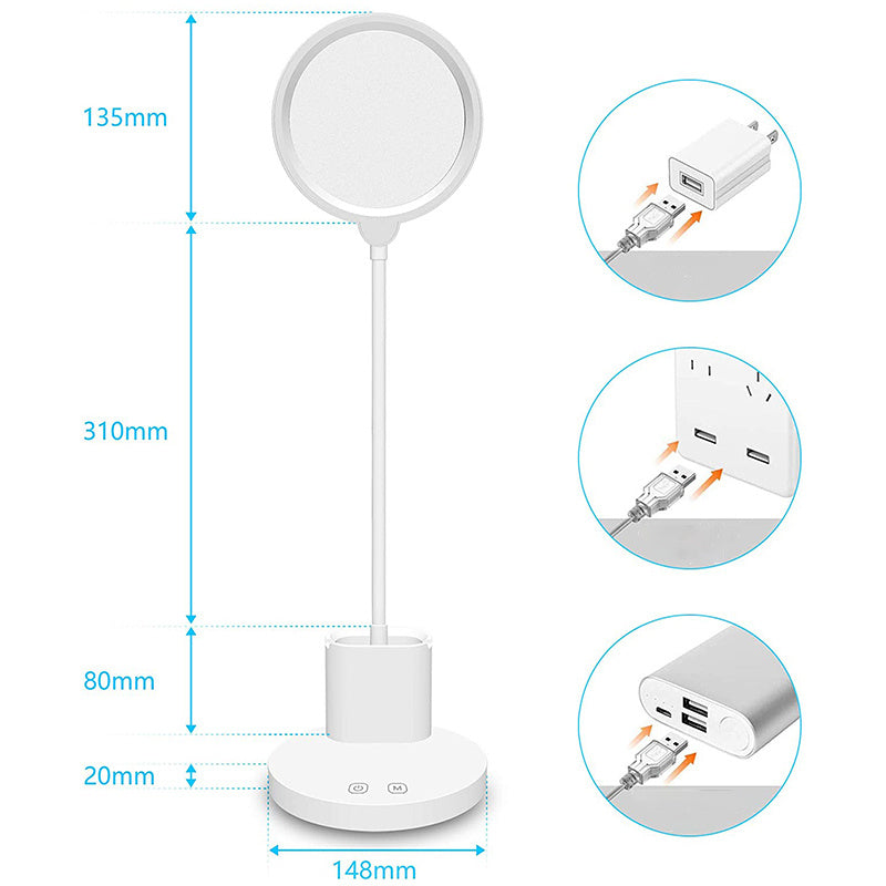 HKM-330451 Rechargeable Plug-in Bedside Lamp with 3 Color Modes and USB Charging Cable