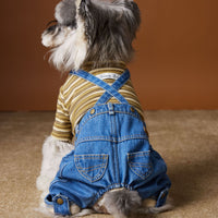 HKM-3304637 Fleece-Lined Denim Jeans for Dogs - Cozy Autumn & Winter Clothing for Small Breeds