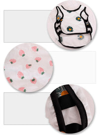 HKM-3305405 Lightweight Cotton Summer Pet Dog Vest in Strawberry and Chrysanthemum for Small to Medium Breeds