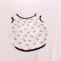 HKM-3305405 Lightweight Cotton Summer Pet Dog Vest in Strawberry and Chrysanthemum for Small to Medium Breeds