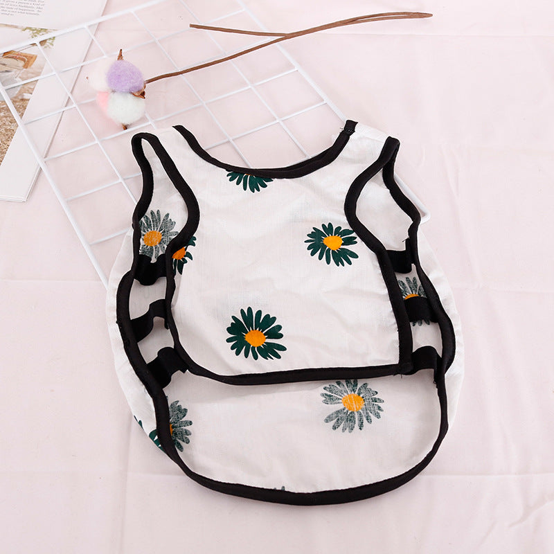 HKM-3305405 Lightweight Cotton Summer Pet Dog Vest in Strawberry and Chrysanthemum for Small to Medium Breeds