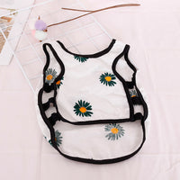 HKM-3305405 Lightweight Cotton Summer Pet Dog Vest in Strawberry and Chrysanthemum for Small to Medium Breeds