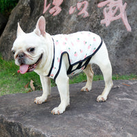 HKM-3305405 Lightweight Cotton Summer Pet Dog Vest in Strawberry and Chrysanthemum for Small to Medium Breeds