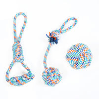 HKM-3305661 Cotton Rope Chew Toy for Dogs - Knot Ball for Teething and Stress Relief