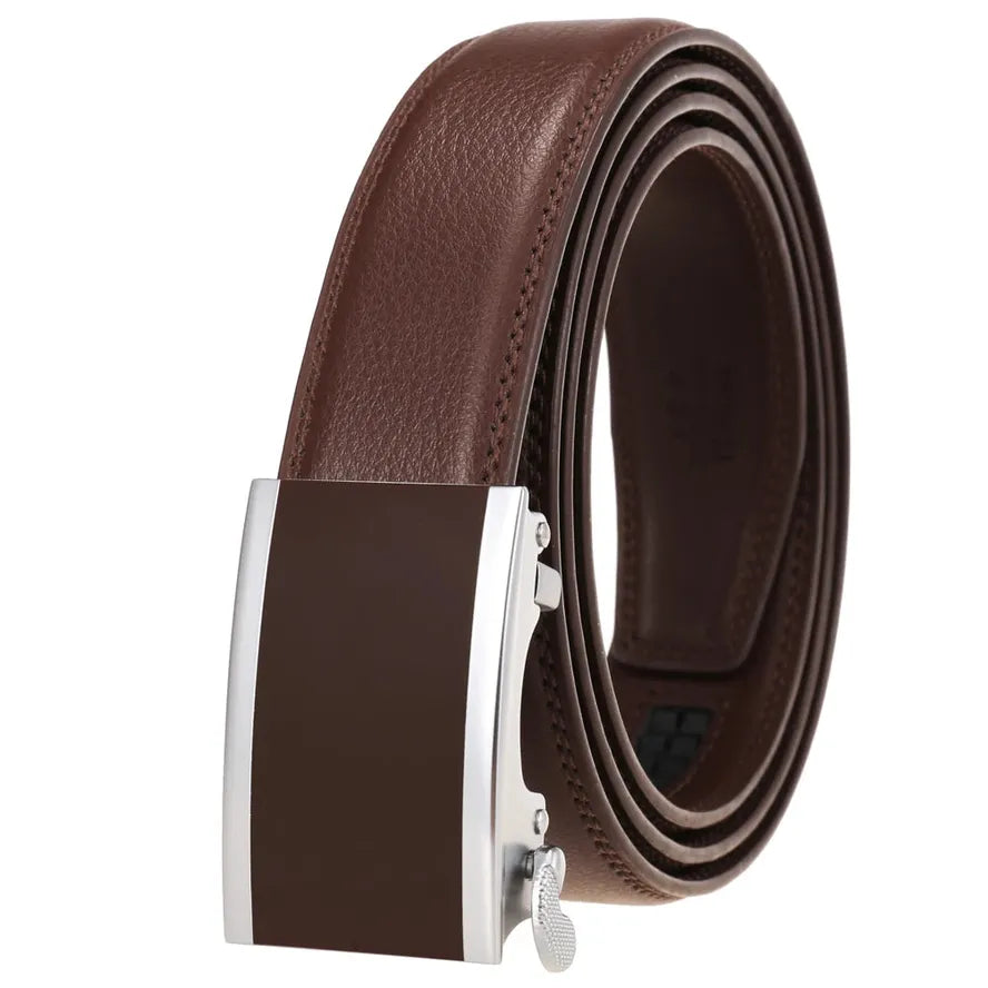 HKM-330643 Designer Leather Automatic Buckle Men's Belt - Stylish and Durable Fashion Accessory