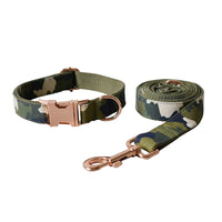 HKM-3306813 Army Green Camouflage Dog Collar - Durable Polyester for All Seasons, Available in S-XL