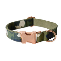 HKM-3306813 Army Green Camouflage Dog Collar - Durable Polyester for All Seasons, Available in S-XL
