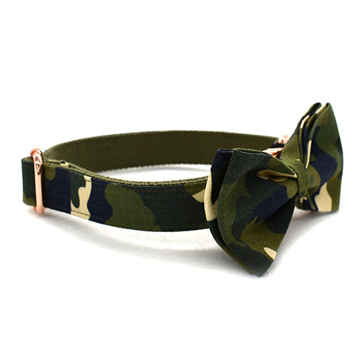 HKM-3306813 Army Green Camouflage Dog Collar - Durable Polyester for All Seasons, Available in S-XL
